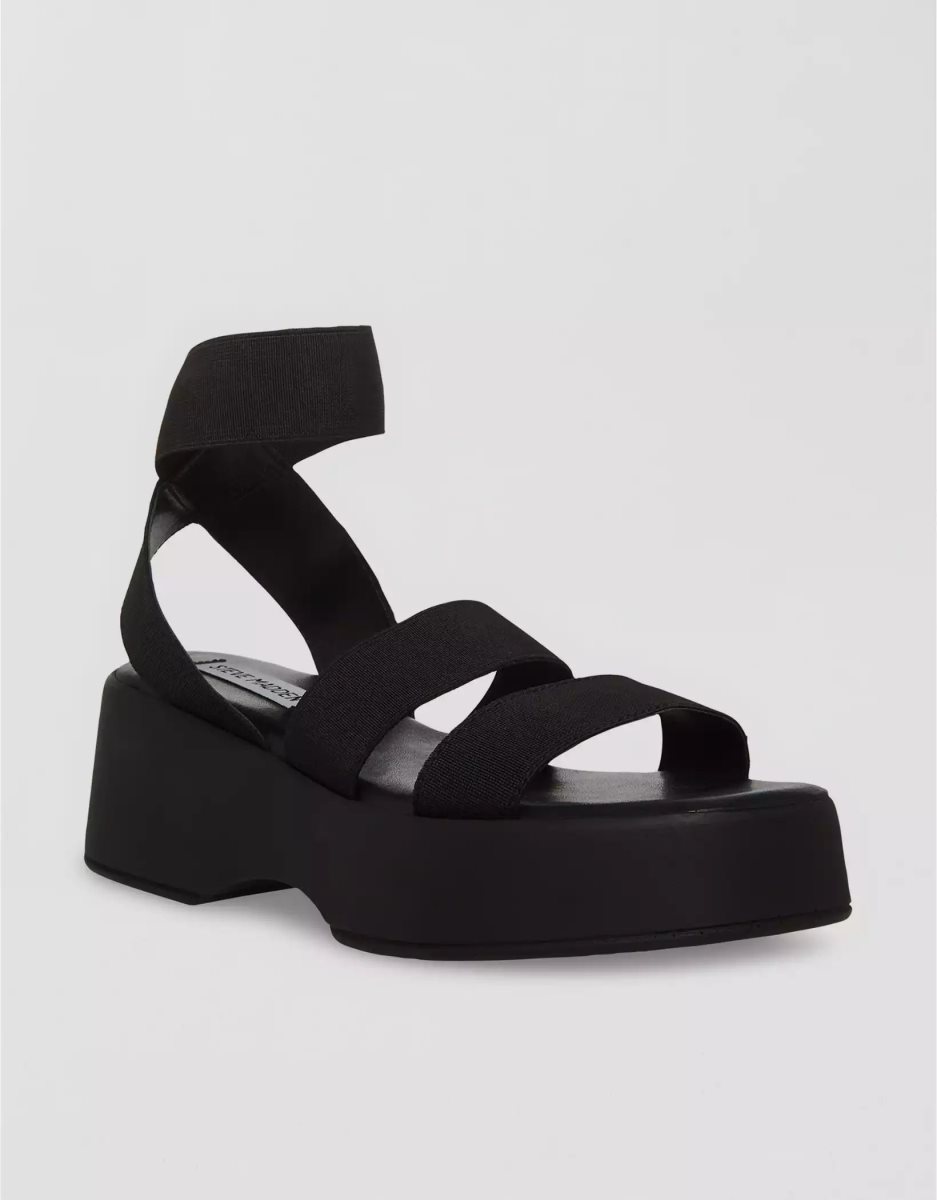 Compensées American Eagle Sashes Sandal Noir Femme | PWB-02274400